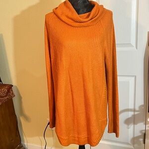 Vibrant Orange Turtleneck Sweater